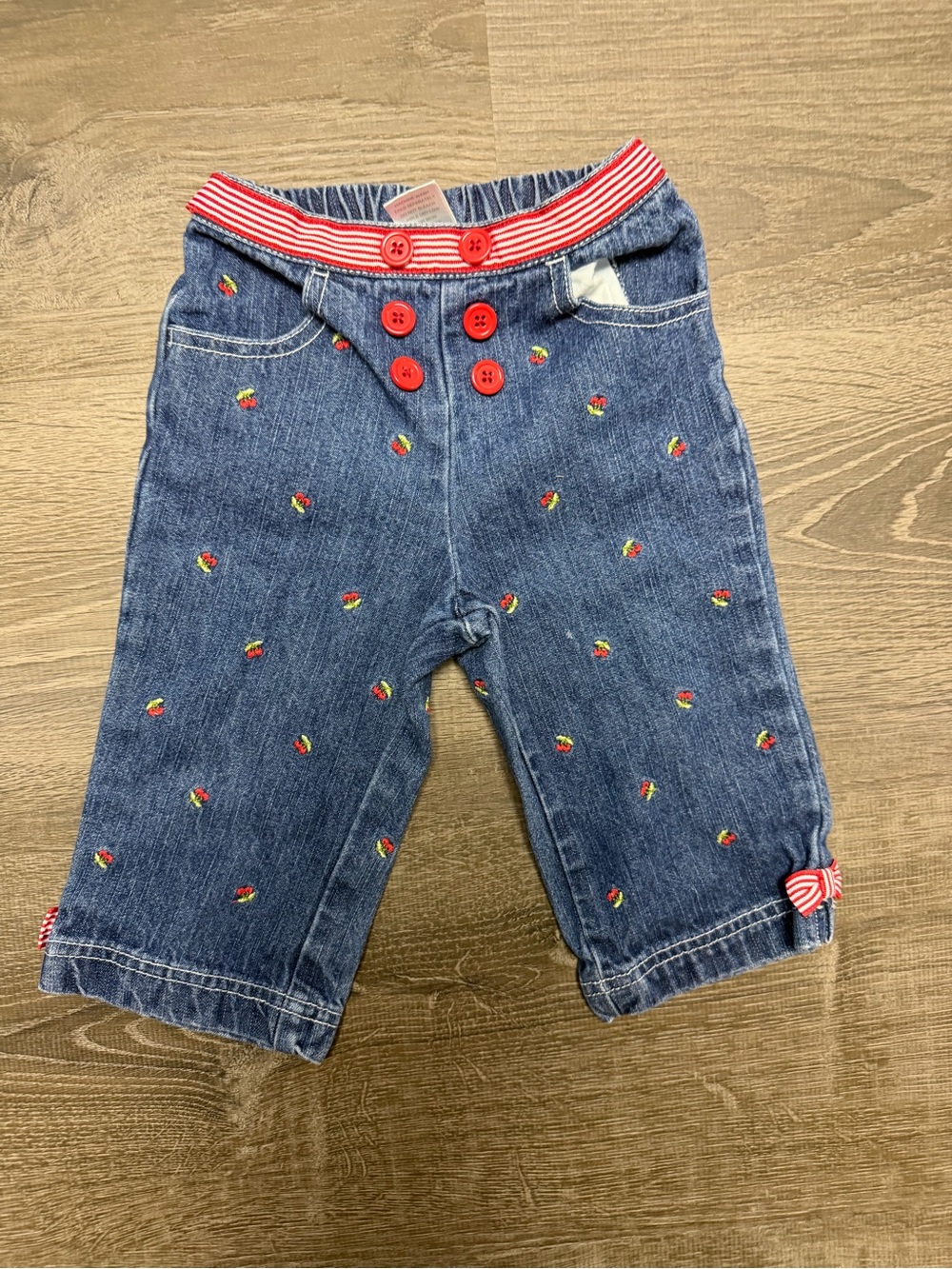 Gymboree Blue Denim Capri Pants with Red Accents